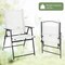 2 Folding Patio Chairs with Backrest and Armrest Metal Frame for Garden and Camping Use